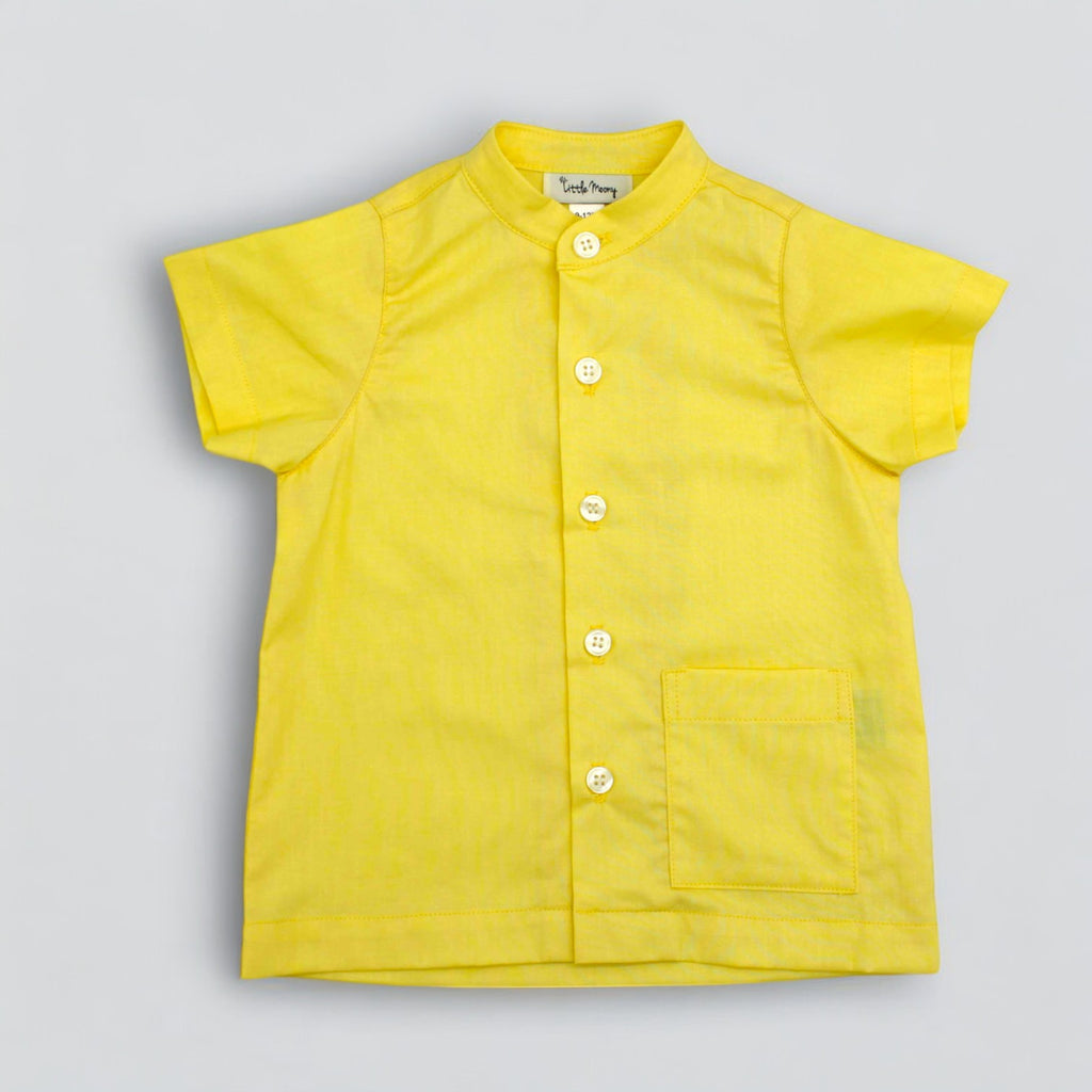 Buttercup Yellow Mandarin Collar Shirt