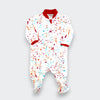 Cotton Knit Color Splash Zipper Footie Onesie