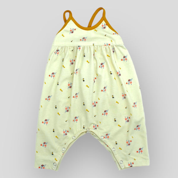 Yellow Floral Bug Strappy Jumpsuit